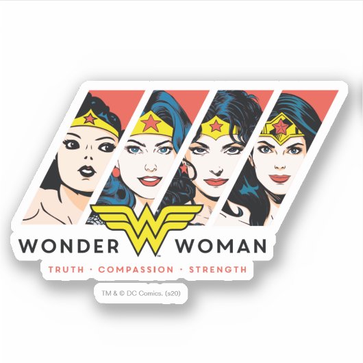 Wonder Woman Comic Evoluhic Sticker (Voorkant)