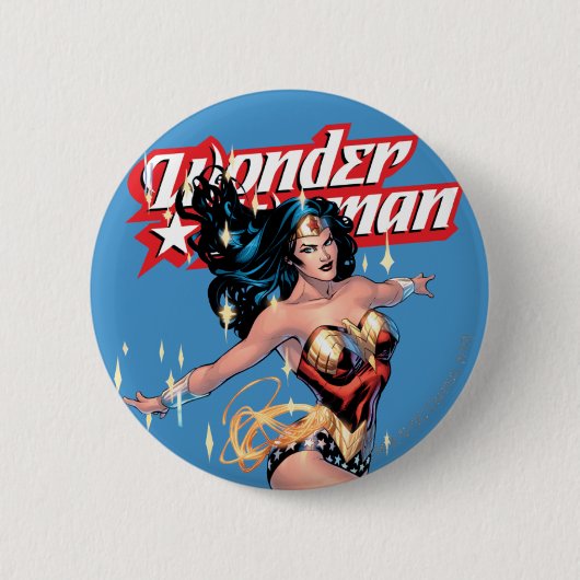 Wonder Woman Comic Hoesje Ronde Button 5,7 Cm (Voorkant)