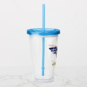 Wonder Woman Crossed Arms in Logo Collage Acryl Drinkbeker (Rechts)