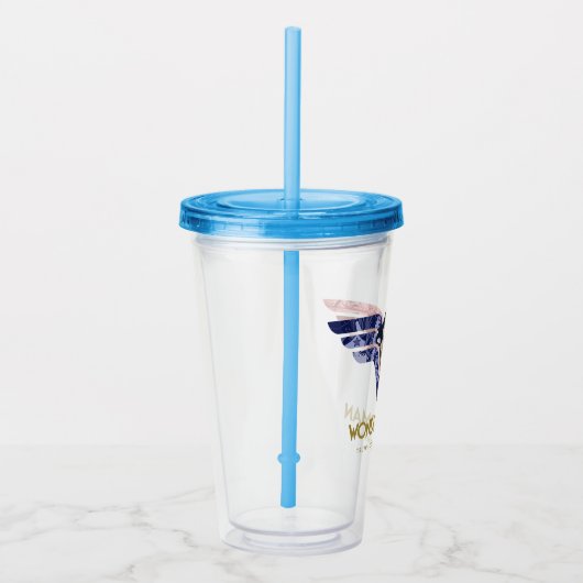 Wonder Woman Crossed Arms in Logo Collage Acryl Drinkbeker (Rechts)