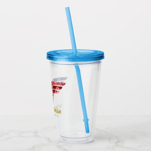 Wonder Woman Crossed Arms in Logo Collage Acryl Drinkbeker (Links)