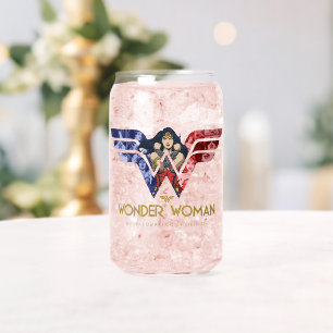 Wonder Woman Crossed Arms in Logo Collage Blikvorm Glas