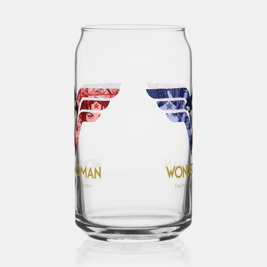 Wonder Woman Crossed Arms in Logo Collage Blikvorm Glas (Rechts)