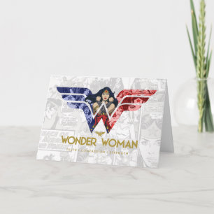 Wonder Woman Crossed Arms in Logo Collage Kaart