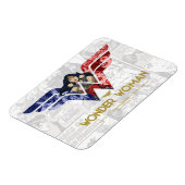 Wonder Woman Crossed Arms in Logo Collage Magneet (Linkerzijde)