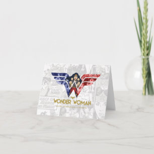 Wonder Woman Crossed Arms in Logo Collage Notitiekaartje