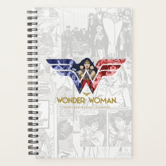Wonder Woman Crossed Arms in Logo Collage Planner (Voorkant)