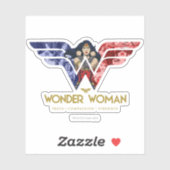 Wonder Woman Crossed Arms in Logo Collage Sticker (Vel)