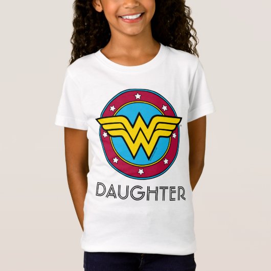 Wonder Woman | Custom Circle & Stars Logo T-shirt (Voorkant)