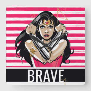 Wonder Woman Defend - Sjabloon Vierkante Klok