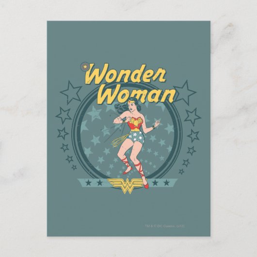 Wonder Woman Disted Star Design Briefkaart (Voorkant)