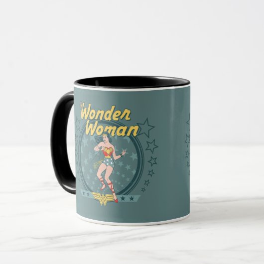 Wonder Woman Disted Star Design Mok (Voorkant links)