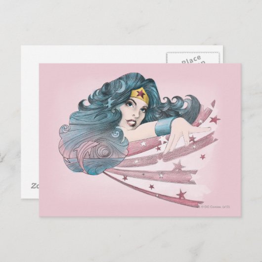 Wonder Woman Dolphin and Stripes Briefkaart (Voorkant / Achterkant)