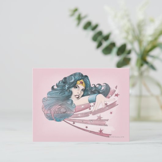 Wonder Woman Dolphin and Stripes Briefkaart (Staand voorkant)