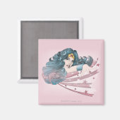 Wonder Woman Dolphin and Stripes Magneet (Voorkant / Achterkant)