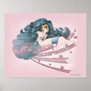Wonder Woman Dolphin and Stripes Poster