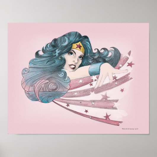 Wonder Woman Dolphin and Stripes Poster (Voorkant)
