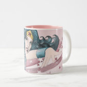 Wonder Woman Dolphin and Stripes Tweekleurige Koffiemok (Voorkant rechts)