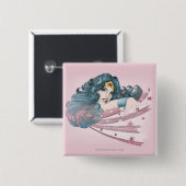 Wonder Woman Dolphin and Stripes Vierkante Button 5,1 Cm (Voorkant /achterkant)