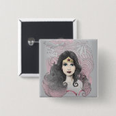 Wonder Woman Eagle en Trees Vierkante Button 5,1 Cm (Voorkant /achterkant)