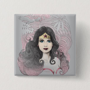 Wonder Woman Eagle en Trees Vierkante Button 5,1 Cm