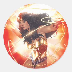 Wonder Woman Encyclopedia Hoesje Ronde Sticker