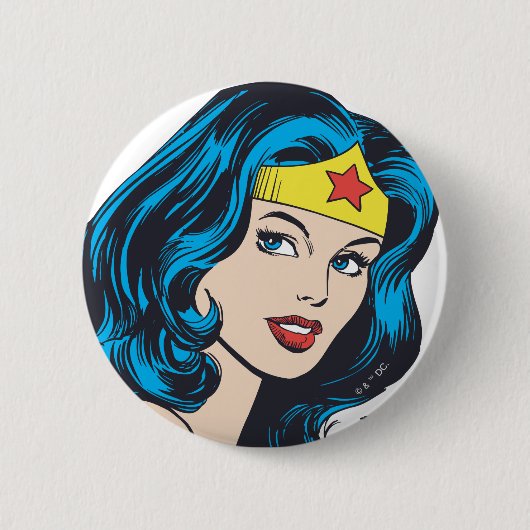 Wonder Woman Face Ronde Button 5,7 Cm (Voorkant)