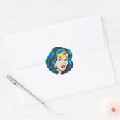 Wonder Woman Face Ronde Sticker (Envelop)