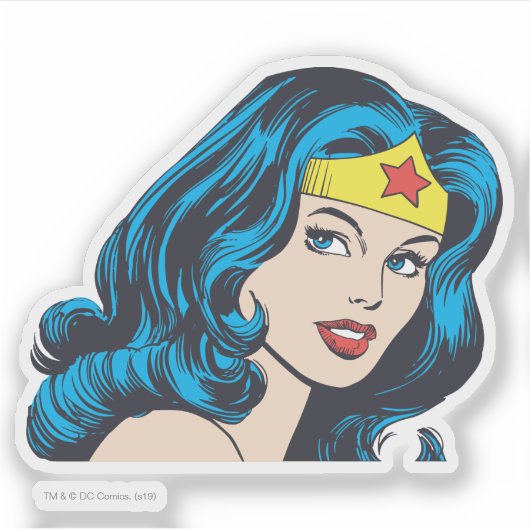 Wonder Woman Face Sticker (Voorkant)