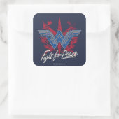 Wonder Woman Fight For Peace Symbol Vierkante Sticker (Tas)