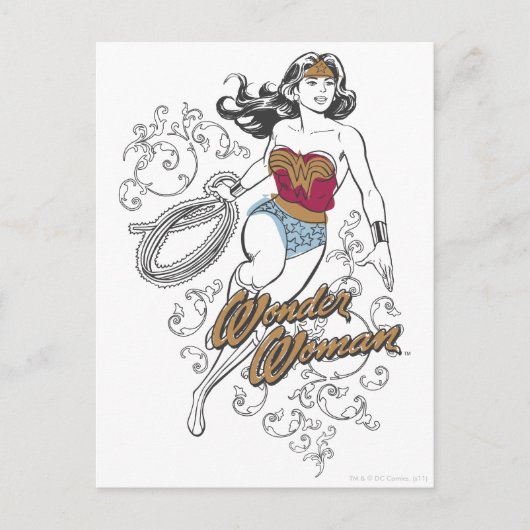 Wonder Woman Flourish Briefkaart (Voorkant)