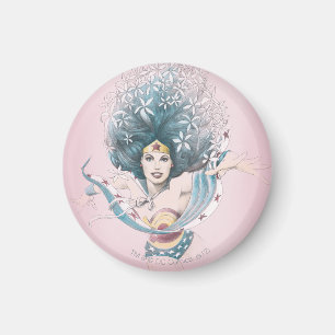 Wonder Woman & Flowers Magneet