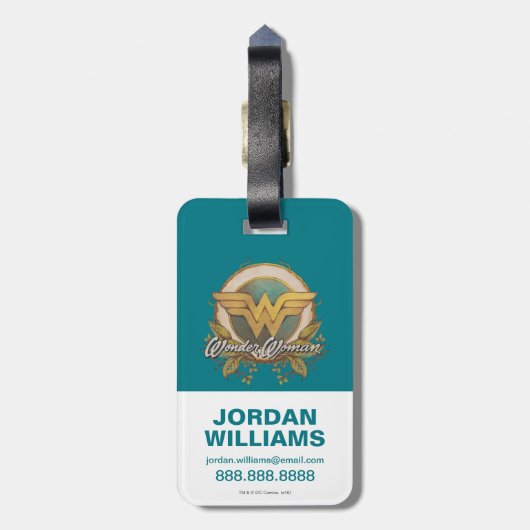 Wonder Woman Foliage Sketch Logo Bagagelabel (Achterkant verticaal)