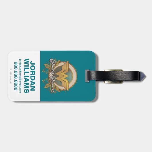 Wonder Woman Foliage Sketch Logo Bagagelabel (Achterkant horizontaal)