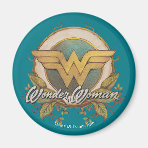Wonder Woman Foliage Sketch Logo Magneet