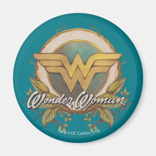 Wonder Woman Foliage Sketch Logo Magneet (Voorkant)