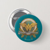 Wonder Woman Foliage Sketch Logo Ronde Button 5,7 Cm (Voorkant /achterkant)