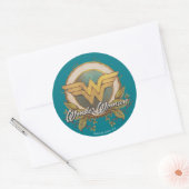 Wonder Woman Foliage Sketch Logo Ronde Sticker (Envelop)