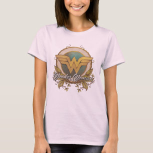 Wonder Woman Foliage Sketch Logo T-shirt