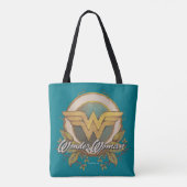 Wonder Woman Foliage Sketch Logo Tote Bag (Achterkant)
