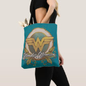 Wonder Woman Foliage Sketch Logo Tote Bag (Dichtbij)