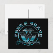Wonder Woman Free & Brave Grunge Graphic Briefkaart (Voorkant / Achterkant)