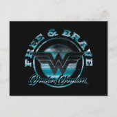 Wonder Woman Free & Brave Grunge Graphic Briefkaart (Voorkant)