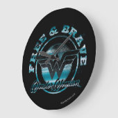 Wonder Woman Free & Brave Grunge Graphic Grote Klok (Hoek)