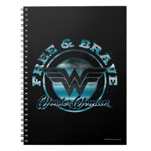 Wonder Woman Free & Brave Grunge Graphic Notitieboek (Voorkant)