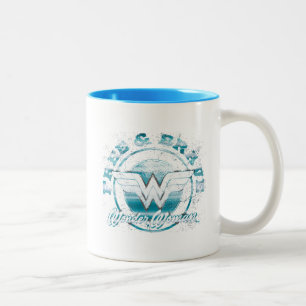 Wonder Woman Free & Brave Grunge Graphic Tweekleurige Koffiemok