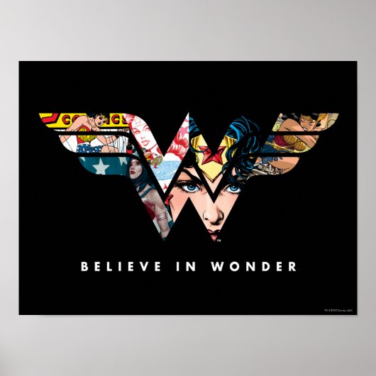 Wonder Woman "Geloof in Wonder" Collage Logo Poster (Voorkant)