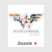 Wonder Woman "Geloof in Wonder" Collage Logo Sticker (Vel)