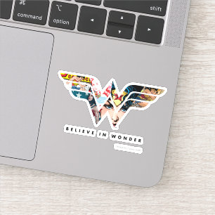 Wonder Woman "Geloof in Wonder" Collage Logo Sticker