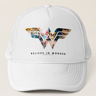 Wonder Woman "Geloof in Wonder" Collage Logo Trucker Pet
